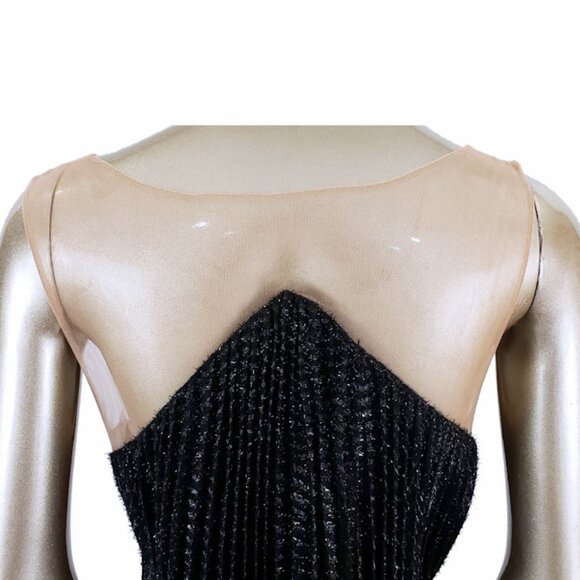 NWT MARIA LUCIA HOHAN Limited Series Black Metallic Knife Pleated Party Dress - Picture 11 of 12